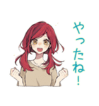 普段着赤髪女子の全肯定スタンプ（個別スタンプ：9）