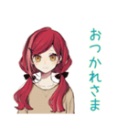 普段着赤髪女子の全肯定スタンプ（個別スタンプ：10）