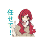 普段着赤髪女子の全肯定スタンプ（個別スタンプ：11）