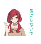 普段着赤髪女子の全肯定スタンプ（個別スタンプ：24）