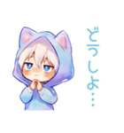 丁寧なごめんなさい★白猫耳パーカーくん（個別スタンプ：27）