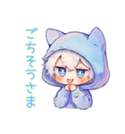 お礼な白猫耳パーカーくん★（個別スタンプ：25）