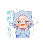 お礼な白猫耳パーカーくん★（個別スタンプ：27）