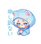 お礼な白猫耳パーカーくん★（個別スタンプ：35）