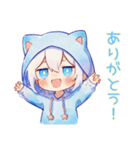 お礼な白猫耳パーカーくん★（個別スタンプ：37）
