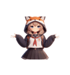 九尾の狐の女の子（個別スタンプ：1）