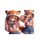 九尾の狐の女の子（個別スタンプ：5）