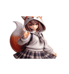 九尾の狐の女の子（個別スタンプ：32）