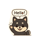 黒柴ちゃんの絵文字（個別スタンプ：3）