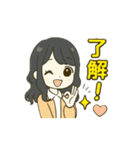 ずっと使えるセミロングな女の子（個別スタンプ：1）