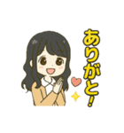 ずっと使えるセミロングな女の子（個別スタンプ：4）