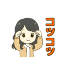 ずっと使えるセミロングな女の子（個別スタンプ：5）