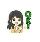 ずっと使えるセミロングな女の子（個別スタンプ：6）