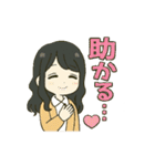 ずっと使えるセミロングな女の子（個別スタンプ：11）
