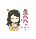 ずっと使えるセミロングな女の子（個別スタンプ：14）