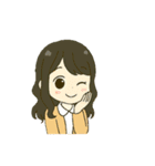 ずっと使えるセミロングな女の子（個別スタンプ：15）
