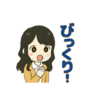 ずっと使えるセミロングな女の子（個別スタンプ：16）