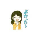 ずっと使えるセミロングな女の子（個別スタンプ：24）