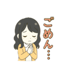 ずっと使えるセミロングな女の子（個別スタンプ：25）