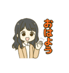 ずっと使えるセミロングな女の子（個別スタンプ：37）