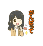 ずっと使えるセミロングな女の子（個別スタンプ：39）