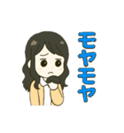 ずっと使えるセミロングな女の子（個別スタンプ：40）