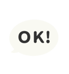 ⏹⬛LINEフキダシ楕円❷⬛モノクロ（個別スタンプ：3）