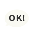▶️動く⬛LINEフキダシ楕円❷⬛モノクロ（個別スタンプ：3）