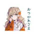 ふんわり女子の秋スタンプ（個別スタンプ：21）