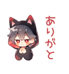 かまって黒猫耳パーカーくん♡（個別スタンプ：3）