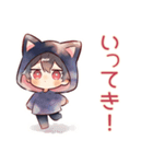 かまって黒猫耳パーカーくん♡（個別スタンプ：21）