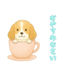 [おやすみなさい専用]カップからイヌ（個別スタンプ：4）