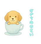 [おやすみなさい専用]カップからイヌ（個別スタンプ：13）