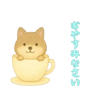 [おやすみなさい専用]カップからイヌ（個別スタンプ：16）