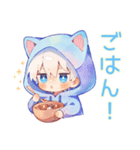 日常★白猫耳パーカーくん（個別スタンプ：15）