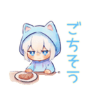 日常★白猫耳パーカーくん（個別スタンプ：18）