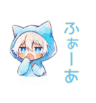日常★白猫耳パーカーくん（個別スタンプ：21）