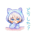 日常★白猫耳パーカーくん（個別スタンプ：25）
