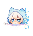 日常★白猫耳パーカーくん（個別スタンプ：32）