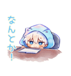 日常★白猫耳パーカーくん（個別スタンプ：40）