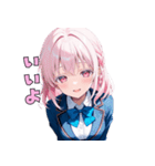 【日常使いに】癒しのピンクJK（個別スタンプ：6）