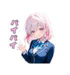 【日常使いに】癒しのピンクJK（個別スタンプ：12）