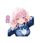 【日常使いに】癒しのピンクJK（個別スタンプ：16）