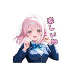 【日常使いに】癒しのピンクJK（個別スタンプ：21）