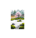 墨絵風シリーズ日本の風景スタンプ（個別スタンプ：7）