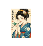 日本の昔、美人画スタンプ（個別スタンプ：3）