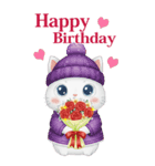 猫ちゃんのイベント♡挨拶♡誕生日♡お祝い（個別スタンプ：4）