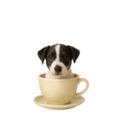 [アレンジ用]カップから犬1（個別スタンプ：3）