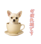 [お疲れ様です専用]カップからワンコ（個別スタンプ：9）