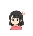 黒髪女性のアイサツ（個別スタンプ：3）